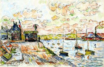 (image for) Handmade oil painting Copy paintings of famous artists Paul Signac's painting,Quilleboeuf